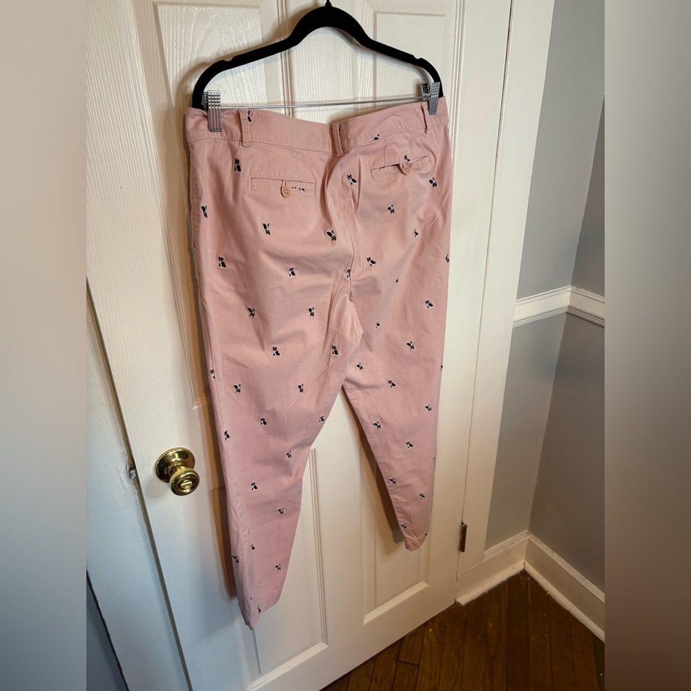 Talbots The Weekend Chino – Pink Frenchie Dog Embroidered | Size 14 Petite - Picture 10 of 11